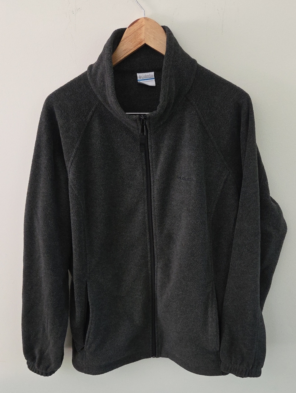 Columbia Dark Gray Fleece Jacket with Zippered Pockets And Adjustable Waist